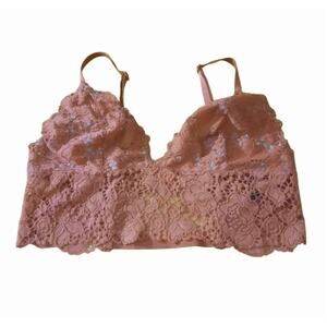 Victoria's Secret Very Sexy Womens Lined Lacy Burnt Orange Bralette Size Medium